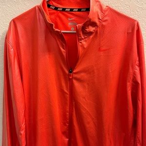 Nike Waterproof Jacket Large Mens Pink Salmon Colored Reflective Light Outerwear